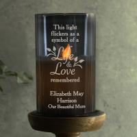 Personalised Life & Love Memorial Smoked LED Candle Extra Image 1 Preview